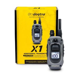 Émetteur de collier électronique Dogtra X-Series 10 lbs+, portée de 1/2 mile, lumière LED, fonction Boost pour rappel rapide, vibration, verrouillage de sécurité et son - Product Image 1