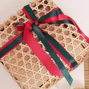 Cesta de bambú cuadrada con asa para almacenamiento de pasteles y frutas, hecha a mano, natural, de fábrica en Vietnam, fabricante mayorista, exportación - Product Image 1