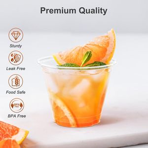 Confezione da 100 Bicchieri di Plastica Trasparenti Resistenti da 270 ml, Adatti per Alimenti, per Vino, Cocktail e Punch - Product Image 3