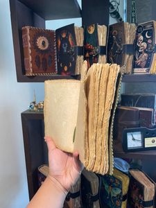New Era Handmade Floral Leather Bound Journal <b>Diary</b> <b>A5</b> Size Green Vintage Deckle Edge Cotton Paper 100 Sheets for Writing - Product Image 5