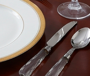 Luxury <b>Crystal</b> Handle Flatware Set Stainless Steel Elegant Silver Finish Rust Proof Dishwasher Safe Wedding Tableware And Hotel - Product Image 4