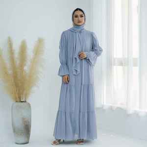 Abaya Musulmana Moderna con Adornos de Piedras de Lujo, Vestido Casual Diario para Mujer, Ligero, Transpirable, de Secado Rápido, Hecho a Mano, con Cuello Barco y Largo hasta el Suelo - Product Image 5