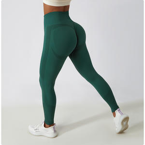 Leggings Deportivos de Cintura Alta para Mujer, Sin Costuras, para Gimnasio y Fitness, Pantalones de Compresión con Efecto Levanta Glúteos, Estilo Formal, Tejido de Punto - Product Image 4