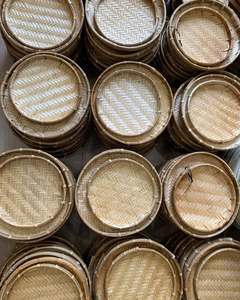 Vietnam Handwoven Bamboo Tray with Rattan Edge for Serving Food Snacks Desserts Restaurant Cafe and Home Table Decor - Product Image 6