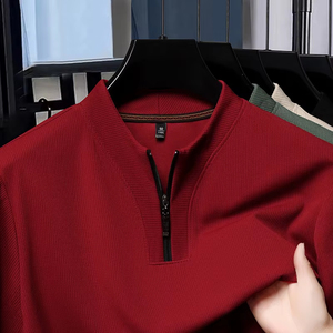 Polo <b>Shirt</b> Half Zip <b>Men's</b> Short Sleeved <b>T</b>-<b>shirt</b> Summer Stand Up Collar Thin Hoodie Ice Silk <b>Cool</b> Solid High Quality Custom Logo - Product Image 6