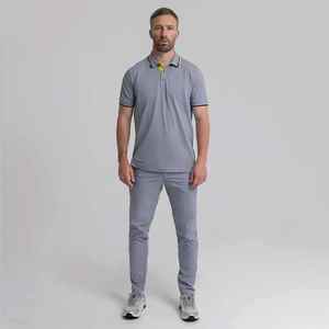 Chemise homme manches courtes style moderne, polyester et coton, chemise unie pour homme, polos - Product Image 3