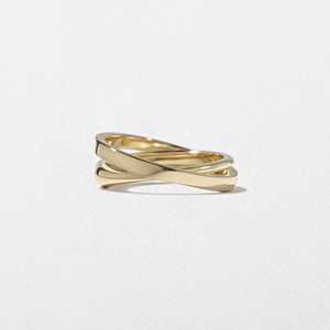Twisted Double Band Wedding <b>Ring</b> Lab Grown Pave Diamond 14k 18k Solid Gold Delicate <b>Cross</b> Unique Bridal Stacking Jewelry Factory - Product Image 3