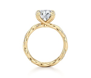 Bague de fiançailles en diamant de laboratoire rond de 1,00 carat, or jaune 9K, solitaire torsadé avec accents de diamants, modèle Copy Pro - Product Image 2