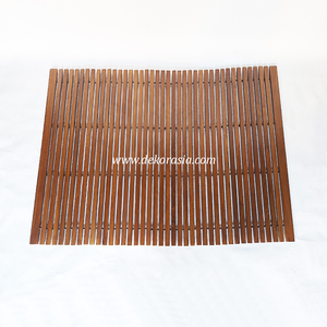 Tapis de douche en teck rayé moderne de qualité supérieure, antidérapant, séchage rapide, style spa, en bois massif, pour intérieur et extérieur - Product Image 3