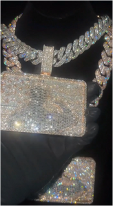 Colgante de plata S925 estilo hip hop con letras personalizadas, diamantes baguette y moissanita, para hombres y mujeres. - Product Image 5