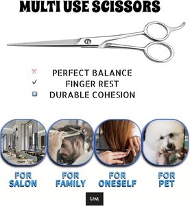 กรรไกรตัดผมมือขวาแบบพรีเมียมขนาด 7.5 นิ้ว สำหรับใช้งานได้หลากหลาย เหมาะสำหรับร้านทำผม ตัดผมผู้หญิง ผู้ชาย เด็ก สัตว์เลี้ยง ทำจากสแตนเลส - Product Image 4