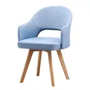 Chaise de salle à manger en bois massif avec dossier haut et revêtement en velours de style américain, chaise classique moderne de luxe pour la maison et le bureau - Product Image 4