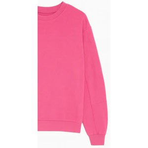 Sudadera de Mujer con Cuello Redondo, Color Rosa, Corte Regular, Tejido de Punto, Manga Larga, Resistente al Viento, 100% Algodón Felpa, para Otoño - Product Image 4