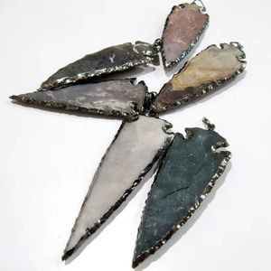 Collier pendentif en agate naturelle en forme de pointe de flèche, style bohème, unisexe, à porter au quotidien, breloques - Product Image 4
