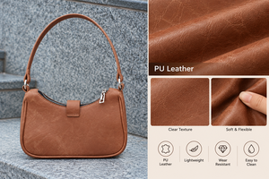Brown Pattern PU <b>Leather</b> Gothic Style Waterproof Shoulder Bag Underarm <b>Handbag</b> Zipper Closure Daily Christmas Halloween Birthday - Product Image 5