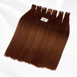 Cheveux vierges doublement étirés, extensions de cheveux de trame vietnamiennes crues, cheveux humains brun foncé, soyeux et raides, à cuticule alignée - Product Image 5