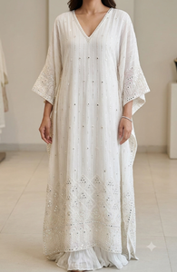 Saris en tissu Georgette de viscose pure premium, non coupés, teintables, blancs, épais, à séchage rapide, enduits de PA, matière douce et transparente - Product Image 4