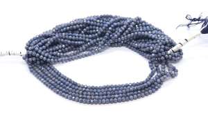 Cuentas redondas facetadas de zafiro azul genuino AAA de 3-3.5 mm, cuentas de piedras preciosas de zafiro azul natural de 6 pulgadas para la fabricación de joyas - Product Image 6