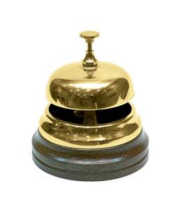 Campana de mesa de latón de primera calidad para mostrador de restaurante y atención al cliente con sonido fuerte - Product Image 1