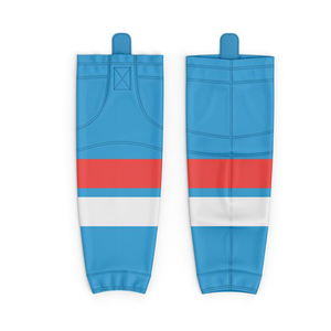 Red Striped Knee High Basketball <b>Leg</b> <b>Warmers</b> Breathable Adult Sports Socks - Product Image 2