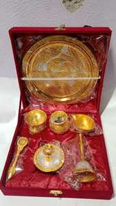 ชุดถาดบูชาหินอ่อนขนาด 8 นิ้ว พร้อมช้อน แก้ว ตะเกียง ถ้วยใส่เครื่องหอมแบบอินเดีย เป็นมิตรกับสิ่งแวดล้อม - Product Image 5