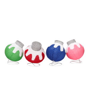 Set di 4 Palline Luminose di Lusso con 320 LED Multicolore Pre-Illuminati, Decorazioni Natalizie per Esterni - Product Image 1