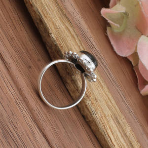 Natural Labradorite Bezel Setting <b>Ring</b> 925 Sterling <b>Silver</b> Dainty Minimalist Blue Flash Women Handcrafted <b>Boho</b> Fine Jewelry - Product Image 4