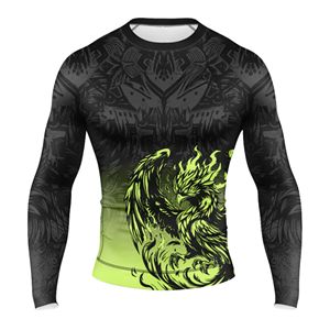 เสื้อคอมเพรสชั่น MMA BJJ สั่งทำได้ MOQ ต่ำ ผ้าโพลีเอสเตอร์ 100% ระบายอากาศ ป้องกันแบคทีเรีย UPF50+ ชุดฝึกซ้อม รับผลิตแบรนด์ส่วนตัว - Product Image 1