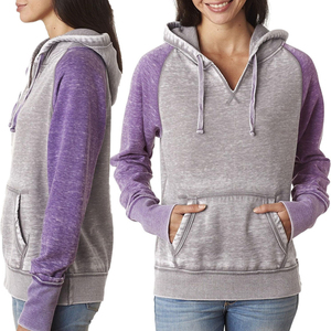 Sweat à capuche pour femme en mélange polyester/coton de haute qualité, style streetwear, coupe confortable, effet délavé à l'acide, avec fermeture éclair sur le devant - Product Image 6