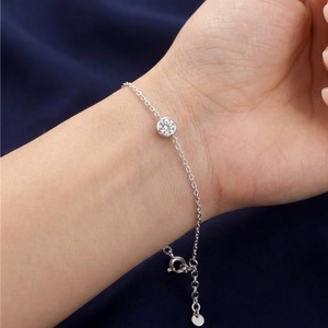 สร้อยข้อมือทองคำขาว 10K 14K ประดับเพชร E VVS 0.10 กะรัต HPHT CVD เพชรเพาะเลี้ยงในห้องปฏิบัติการ ดีไซน์ขอบเพชรแบบละเอียดประณีต - Product Image 2
