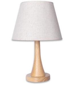 Wooden Table Lamp With White Fabric Empire Shade Scandinavian Design Warm White LED <b>Light</b> E26 Base - Product Image 3