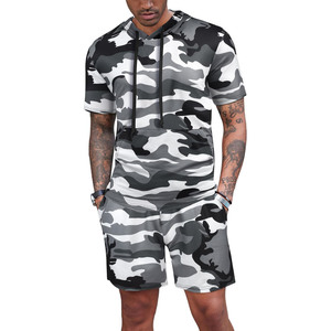 Summer New <b>Men's</b> Casual Breathable Fleece Polyester/Cotton 2-Piece <b>Shorts</b> Set <b>Short</b> Sleeve T-Shirt Solid <b>Pattern</b> <b>Men</b> Summer Set - Product Image 6