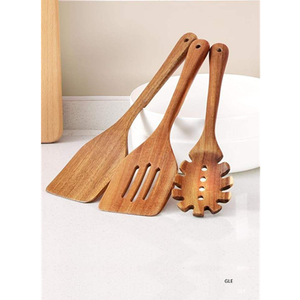 Cuchara de madera natural de alta calidad, ecológica, con mango largo, para cocinar, revolver y mezclar en la cocina. - Product Image 4