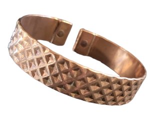 Luxury Pure Copper Antique Geometric <b>Engraved</b> Wrist Cuff <b>Bangle</b> Fashionable Metal Jewelry Exquisite Design - Product Image 3