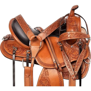Selle de cheval Western en cuir artisanal de qualité supérieure, sculptée à la main, pour l'équitation, le barrel racing et le ranch, confortable et faite à la main - Product Image 4