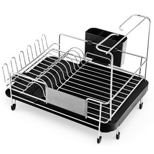 Égouttoir à vaisselle extensible en acier inoxydable avec bec pivotant et plateau de drainage - Product Image 5