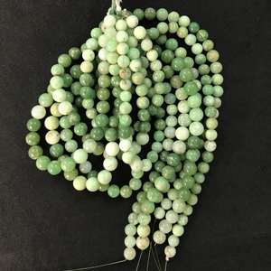 Perles rondes lisses en chrysoprase de qualité AA certifiées IGI 100% naturelles, 8mm-10mm, couleur vert pierre, Fire Vivaaz Gems - Product Image 5