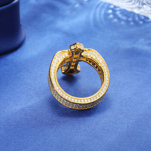 Anillo de Plata de Ley 925 con Diamantes Baguette en Forma de Cruz, Estilo Hip Hop para Fiesta - Product Image 2