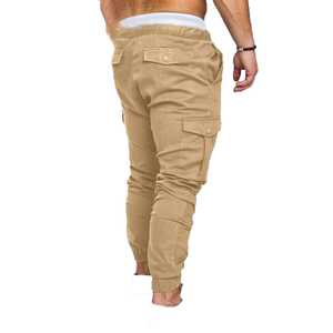 Pantalon décontracté pour homme, taille haute, couleur unie, 100% coton, coupe-vent, taille élastique, avec poches latérales, best-seller de l'hiver - Product Image 2