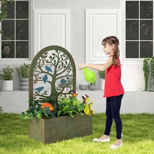 Set di 2 aiuole rialzate decorative per piante rampicanti in vasi e fioriere - Product Image 2