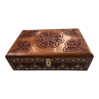 Boîte à Ombre Rectangulaire en Bois Sculpté, Cadre Mural Marron pour Peinture Florale, Organisateur Décoratif pour Bijoux et Cosmétiques, Cadeau de Fêtes, Rangement Domestique