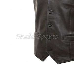 Gilet en cuir pour homme, design moderne, veste sans manches de qualité supérieure, vêtement élégant et tendance. - Product Image 4