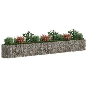 Bac à légumes surélevé en gabion en fer galvanisé argenté 157,5 x 19,7 x 19,7 pouces - Product Image 3