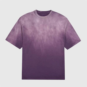 T-shirt oversize délavé pour homme, en coton noir, style streetwear, coupe ample, décontracté, épais, uni - Product Image 1