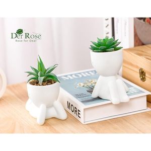 Set di 2 Piante Succulente Artificiali per Decorazione Estetica Interna, per Ufficio, Bagno o Casa, come Accessori da Scrivania - Product Image 4