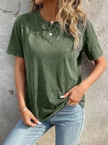 เสื้อยืดทรงยาว 240 กรัม สไตล์เท่ห์ สำหรับสุภาพสตรี ฤดูร้อน ผ้าฝ้าย 100% คอกลม แขนสั้น สวมใส่สบาย ทรงพอดีตัว - Product Image 2