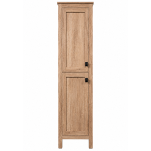 Minimalist Teak Wood <b>Tall</b> <b>Storage</b> Tower with Shaker Panel Doors - Product Image 1