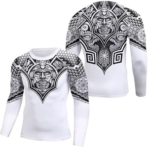 Factory Wholesale <b>Compression</b> Rash Guard Custom Digital Print Activewear Spandex/Polyester Light Weight Breathable for - Product Image 4