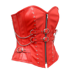 Corset Bustier Sculptant en Cuir Respirant Couleur Unie pour Femme, avec Armatures, Effet Amincissant et de Beauté Corporelle, Style Tube Top, Vêtement d'Extérieur - Product Image 5