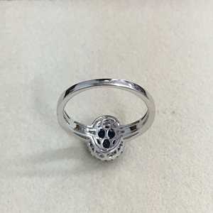 Anillos de Diamantes Reales de 0.31 Ct, Corte Redondo, Diamantes Naturales Blancos y Azules, Anillo de Compromiso y Boda para Mujer, Joyería de Plata Esterlina 925 - Product Image 4
